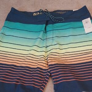 Old Navy Multicolor Striped Board Shorts